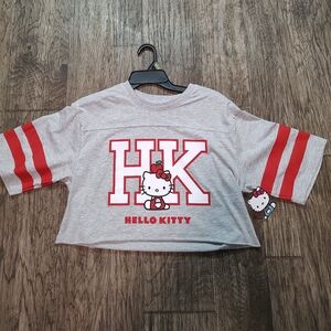 Hello Kitty Gray and Red Junior Shirt Size S